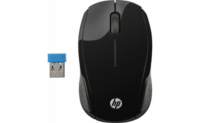 HP 200 USB Wireless Mouse with 1000 DPI Optical Sensor 2.4 GHz Wireless Cconnectivity Ambidextrous Design - Black HP 200 USB Wireless Mouse with 1000 DPI Optical Sensor 2.4 GHz Wireless Cconnectivity Ambidextrous Design - Black